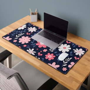 Elegant Folk Art Flower Desk Mat