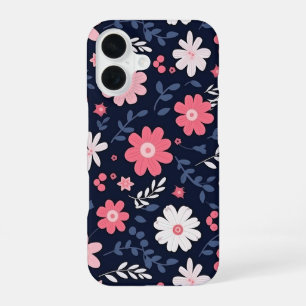 Elegant Folk Art Flower iPhone 16 Case