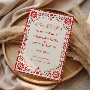 Elegant Folk Botanical Romantic Mexican Save The Date
