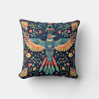 Elegant folkloric 🌸 throw pillow