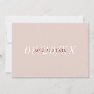 Elegant Font Minimalist Pink Terracotta Simple Save The Date