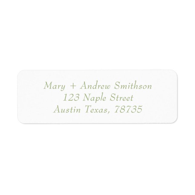 Elegant Font Return Address Label (Front)