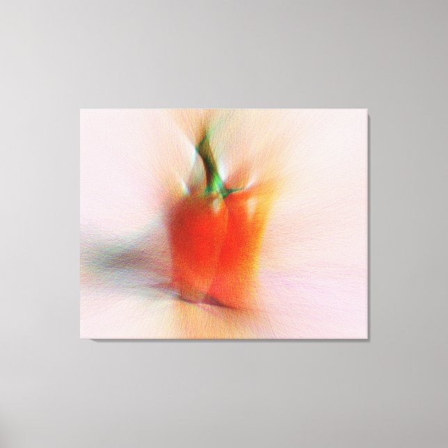 Elegant Food Red Peppers Colourful Abstract Art Canvas Print (Front)