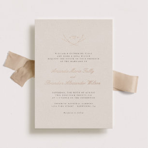 Elegant Forest Monogram Rose Gold Wedding