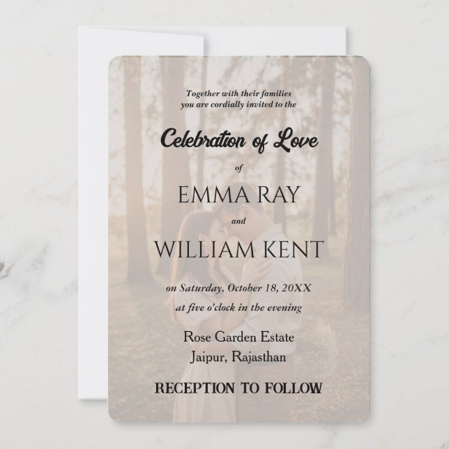 Elegant Forest-Themed Wedding Invitation Cover (Back)