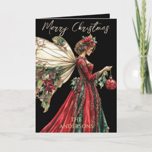 Elegant Forestcore Christmas Fairy Holiday  Card