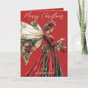 Elegant Forestcore Christmas Fairy Holiday Card