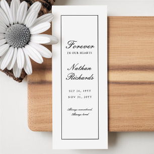 Elegant Forever in Our Hearts Memorial Bookmarks