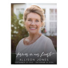 Elegant Forever In Our Hearts Script Photo Funeral