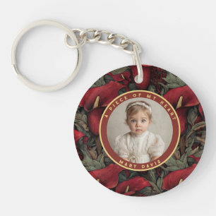 Elegant forever memory Photo Calla Lilies Keychain