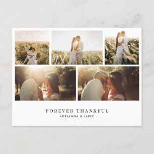 Elegant Forever Thankful Simple Wedding Photo  Postcard
