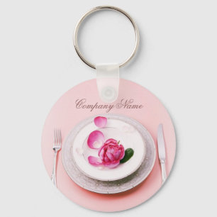 elegant fork knife plate Catering personal chef Keychain