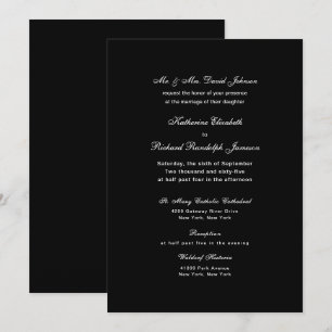 Elegant Formal Black Wedding Invitation