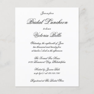 Elegant Formal Budget Bridal Luncheon Invitation