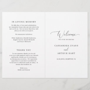 Elegant Formal Budget Folded Wedding Program
