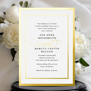 Elegant Formal Calligraphy Gold Frame Wedding