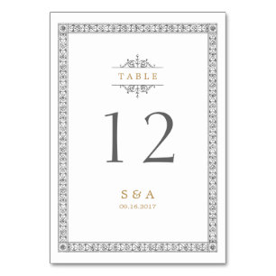Elegant formal classic vintage wedding table card