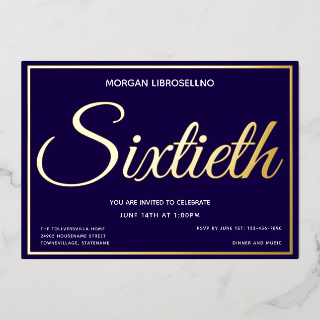 Elegant Formal Gold 60 Sixtieth Birthday (Front)