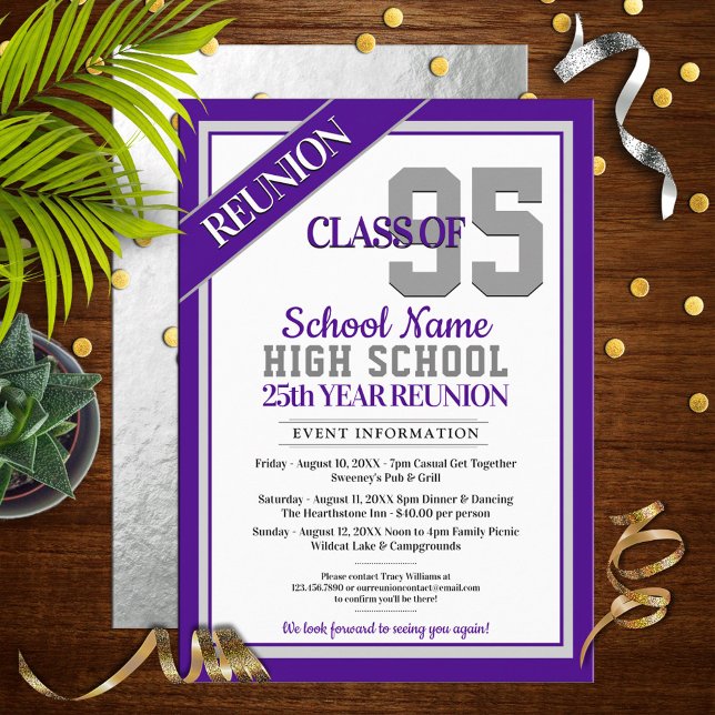 Élégant Formal High School Invitations de Réunion (Créateur téléchargé)