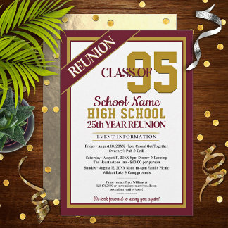 Elegant Formal High School Reunion Invitations