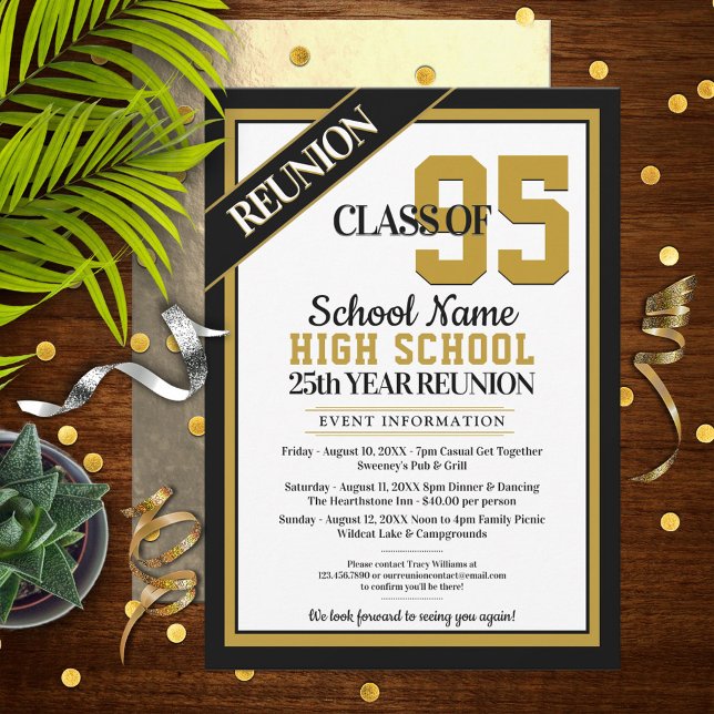 Elegant Formal High School Reunion Invitations (Creator Uploaded)