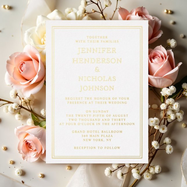 Élégant Formal Mariage Gold Foil Invitation (Elegant Formal Wedding Gold Foil Invitation)