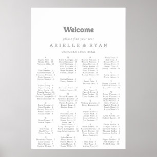 Elegant Formal Minimal Alphabetical Seating Chart
