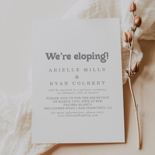 Elegant Formal Minimal Elopement Reception Invitation (Creator Uploaded)