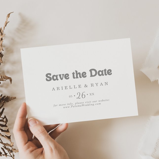 Elegant Formal Minimal Horizontal Wedding Save The Date (Creator Uploaded)