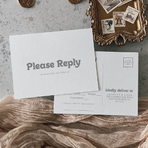 Elegant Formal Minimal Menu Choice RSVP Postcard