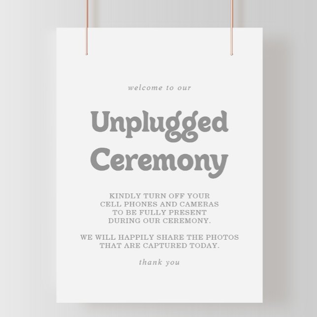Elegant Formal Minimal Unplugged Ceremony Sign (Creator Uploaded)