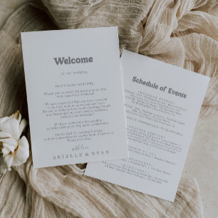 Elegant Formal Minimal Wedding Welcome Letter