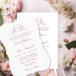 Elegant Formal Monogram Blush Pink Wedding Invitation<br><div class="desc">Delight friends and family with this elegant wedding invitation showcasing exquisite fine hand drawn leafy botanical monogram with bride and groom's initials. Clean and simple design full of elegance and grace with hand written calligraphy details. Elegant design with parents names. Also available without parents names. Several card shape options to...</div>