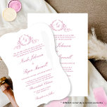 Elegant Formal Monogram Mauve Pink Wedding Invitation<br><div class="desc">Delight friends and family with this elegant wedding invitation showcasing exquisite fine hand drawn leafy botanical monogram with bride and groom's initials. Clean and simple design full of elegance and grace with hand written calligraphy details. Elegant design with parents names. Several card shape options to choose from. Part of our...</div>