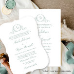 Elegant Formal Monogram Pale Green Wedding Invitation<br><div class="desc">Delight friends and family with this elegant wedding invitation showcasing exquisite fine hand drawn leafy botanical monogram with bride and groom's initials. Clean and simple design full of elegance and grace with hand written calligraphy details. Elegant design with parents names. Several card shape options to choose from. Part of our...</div>