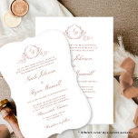 Elegant Formal Monogram Terracotta Wedding Invitation<br><div class="desc">Delight friends and family with this elegant wedding invitation showcasing exquisite fine hand drawn leafy botanical monogram with bride and groom's initials. Clean and simple design full of elegance and grace with hand written calligraphy details. Elegant design with parents names. Several card shapes to choose from. Part of our "Terracotta...</div>