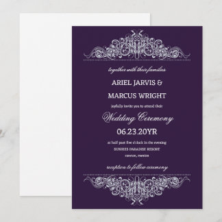 Elegant Formal Ornate Wedding Invitation