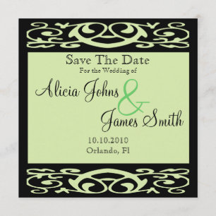 Elegant Formal Pastel Green Save the Date Card