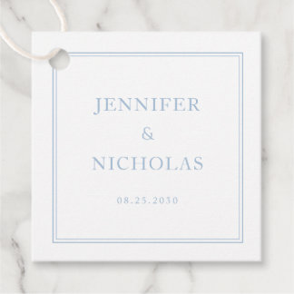 Elegant Formal Powder Blue Wedding Favour Tags