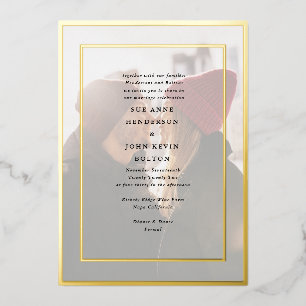Elegant Formal Pressed Gold Framed Photo Wedding 