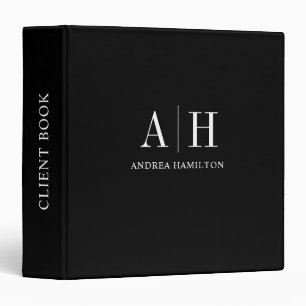 Elegant Formal Professional Two Monogram Binder