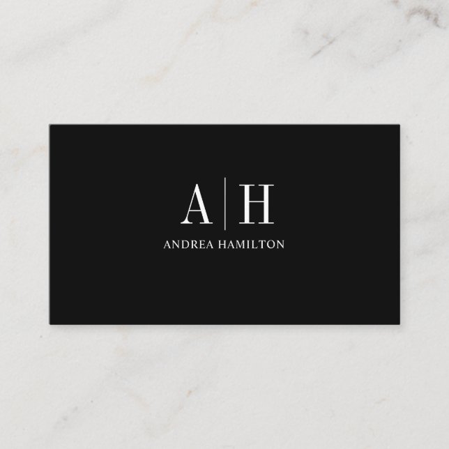 Elegant Formal Professional Two Monogram Business  Card (Front)