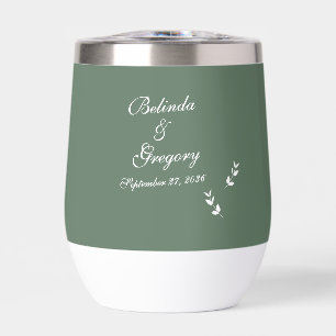 Elegant Formal Sage Olive Green Script Wedding