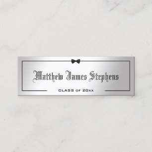 Elégant Formal Silver Graduation Nom Carte Insérer