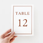 Elegant Formal Terracotta Wedding  Table Number<br><div class="desc">Elegant Formal Terracotta Wedding Table Number.</div>