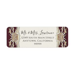 Elegant Formal Victorian Burgundy and Gold Wedding