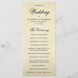Elegant Formal Vintage Wedding Program