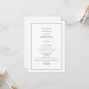 Elegant Formal Wedding Both Sets Parents 2 Venues Invitation