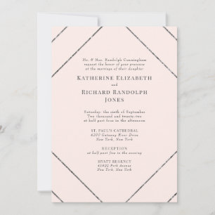Elegant Formal Wedding Invitation Blush & Grey
