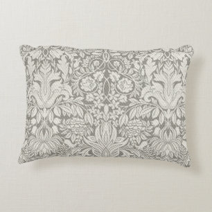 elegant formal white damask lace brocade accent pillow